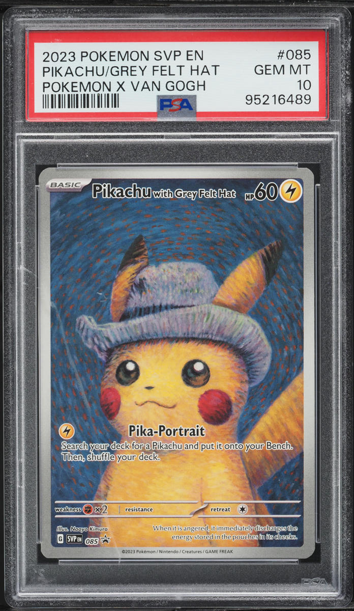 2023 Pokemon SV Black Star Promo Van Gogh Pikachu With Grey Felt Hat #85 PSA 10