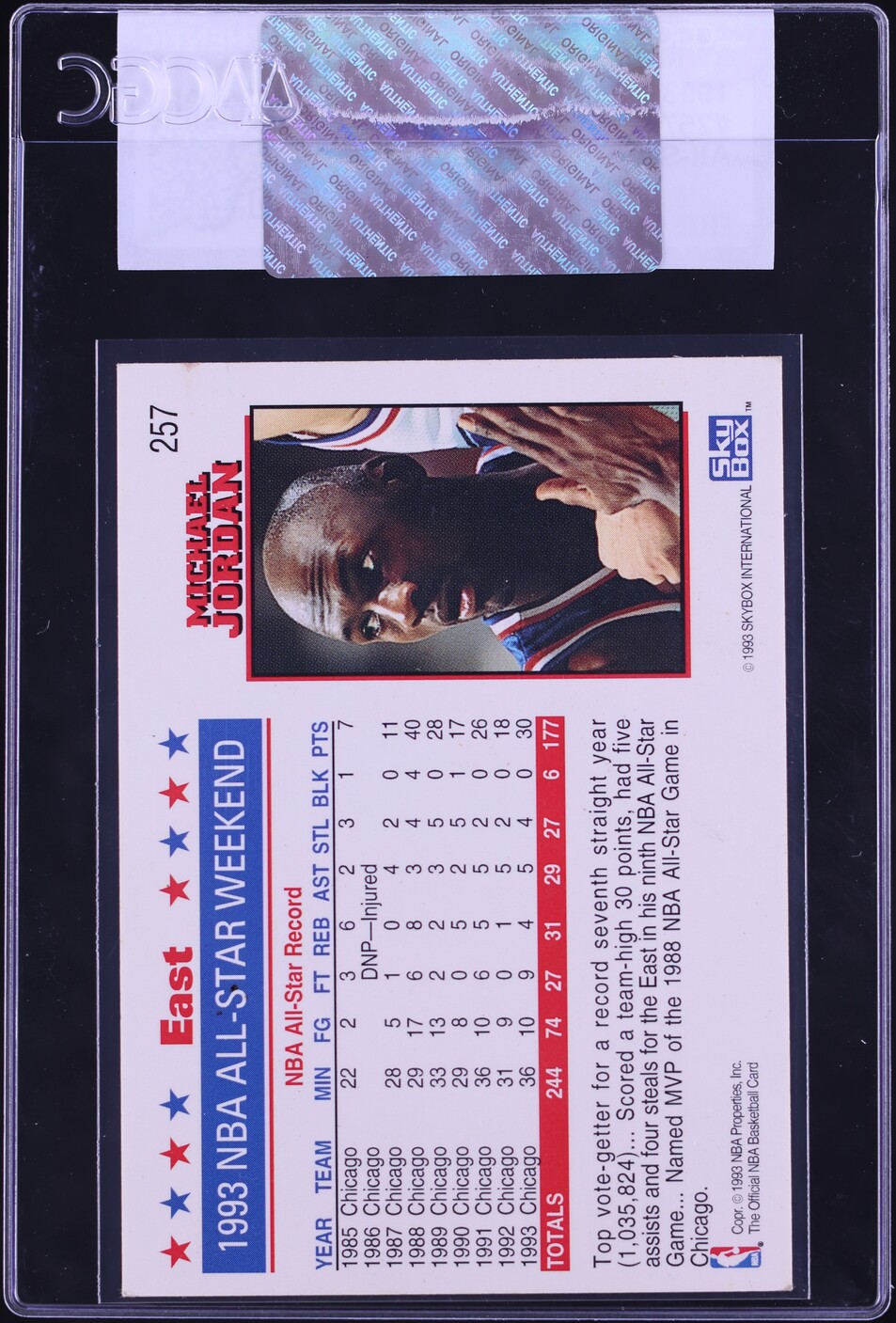 1993 Hoops All-Star Michael Jordan #257 CGC AUTH