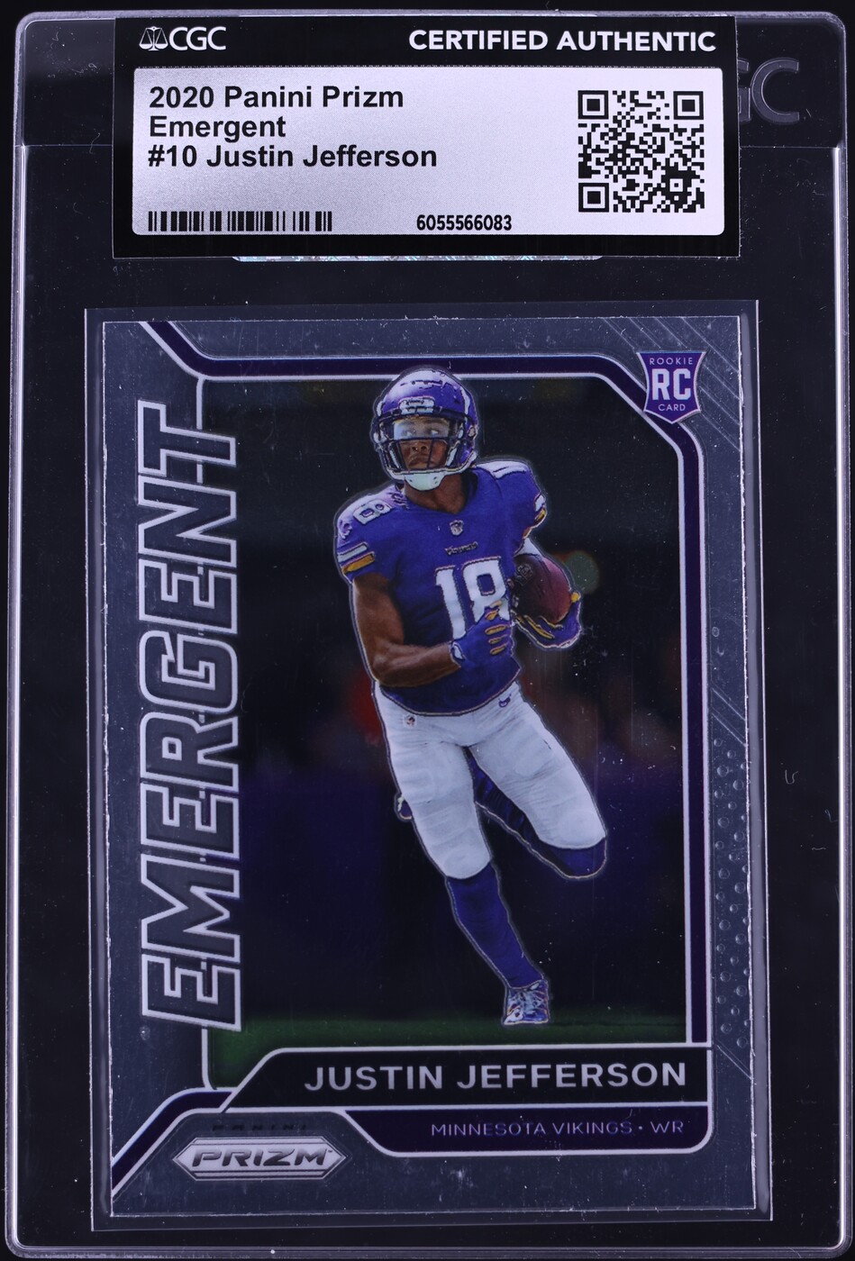 2020 Panini Prizm Emergent Justin Jefferson ROOKIE #10 CGC AUTH