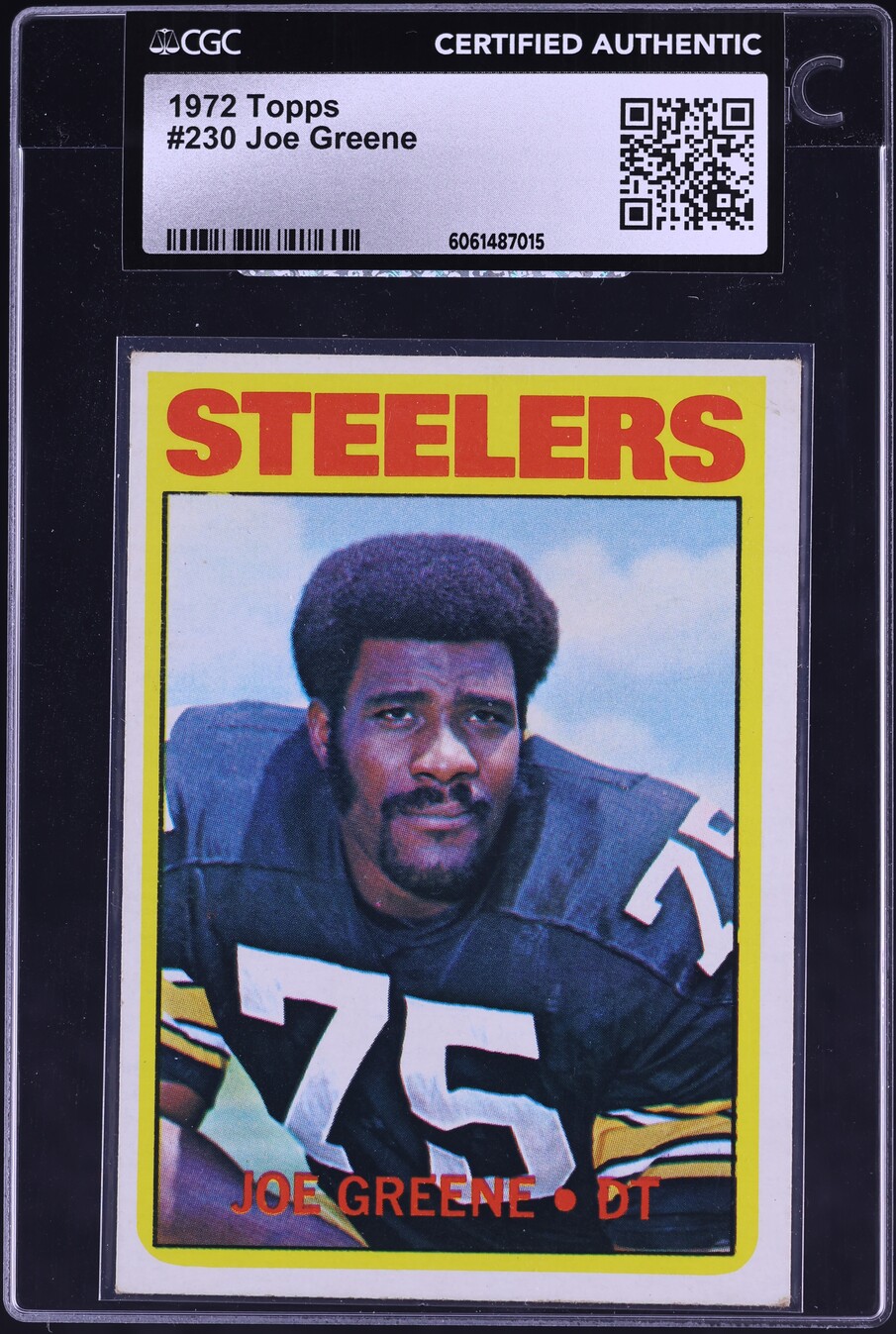 1972 Topps Football Joe Greene #230 CGC AUTH