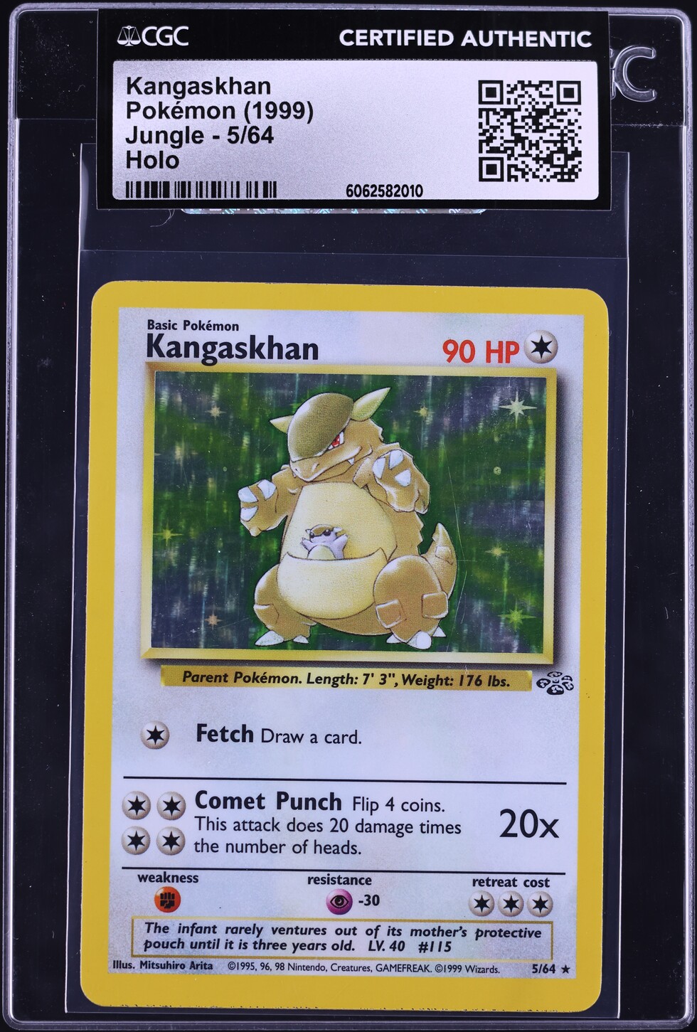 1999 Pokemon Jungle Holo Kangaskhan #5 CGC AUTH