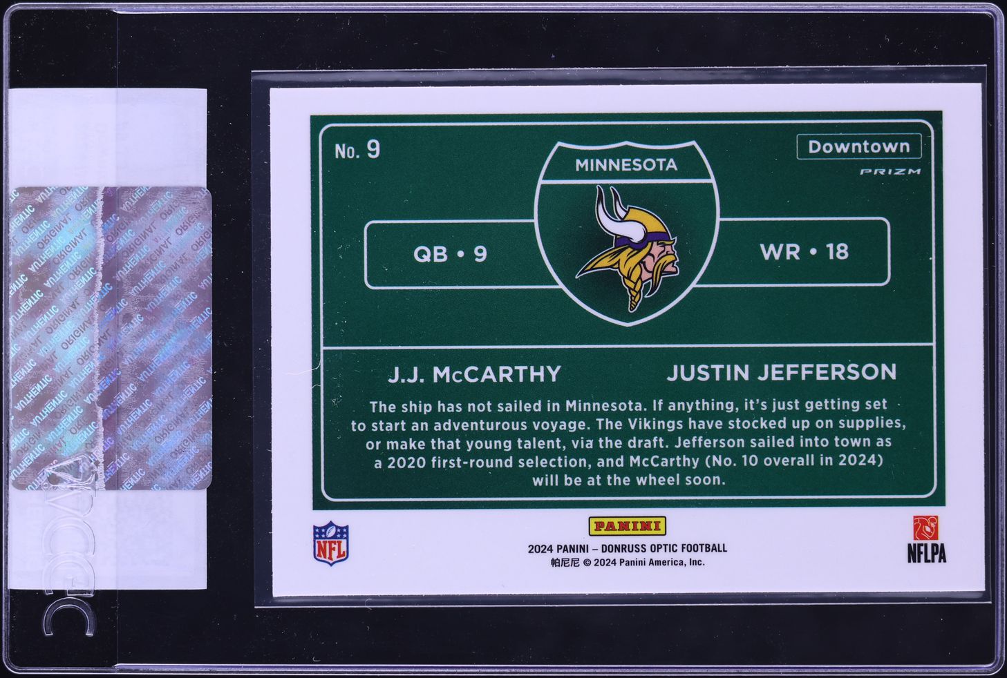 2024 Donruss Optic Downtown Duos Justin Jefferson J.J. McCarthy