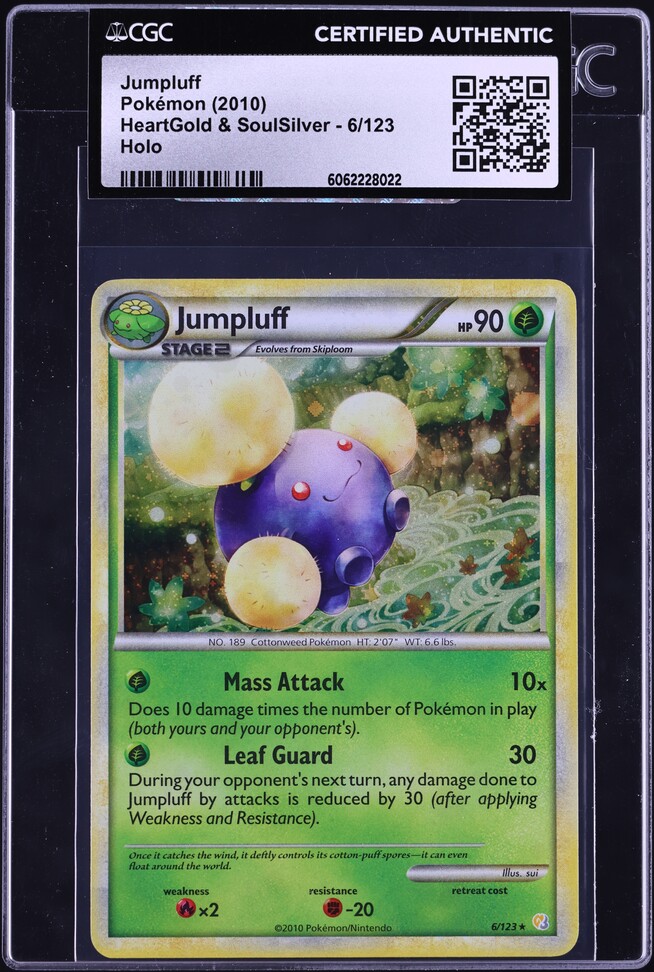 2010 Pokemon HeartGold & SoulSilver Holo Jumpluff #6 CGC AUTH
