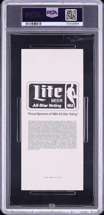 1988 NBA All-Star Game Ticket Stub Michael Jordan MVP PSA 2 GD