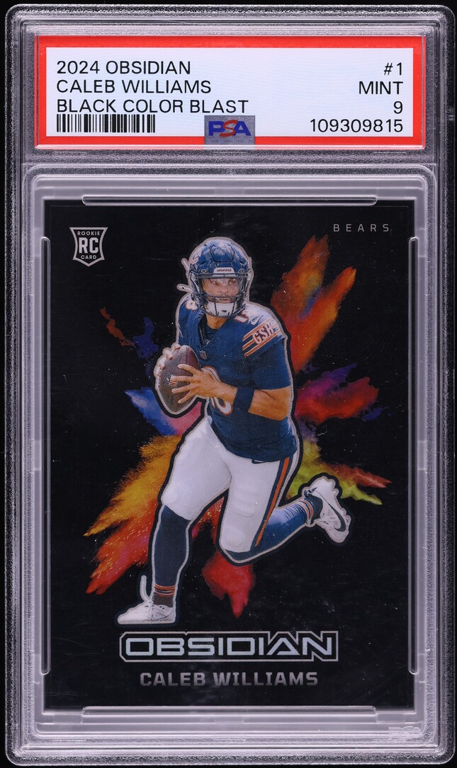 2024 Panini Obsidian Black Colorblast Caleb Williams ROOKIE #1 PSA 9 MINT