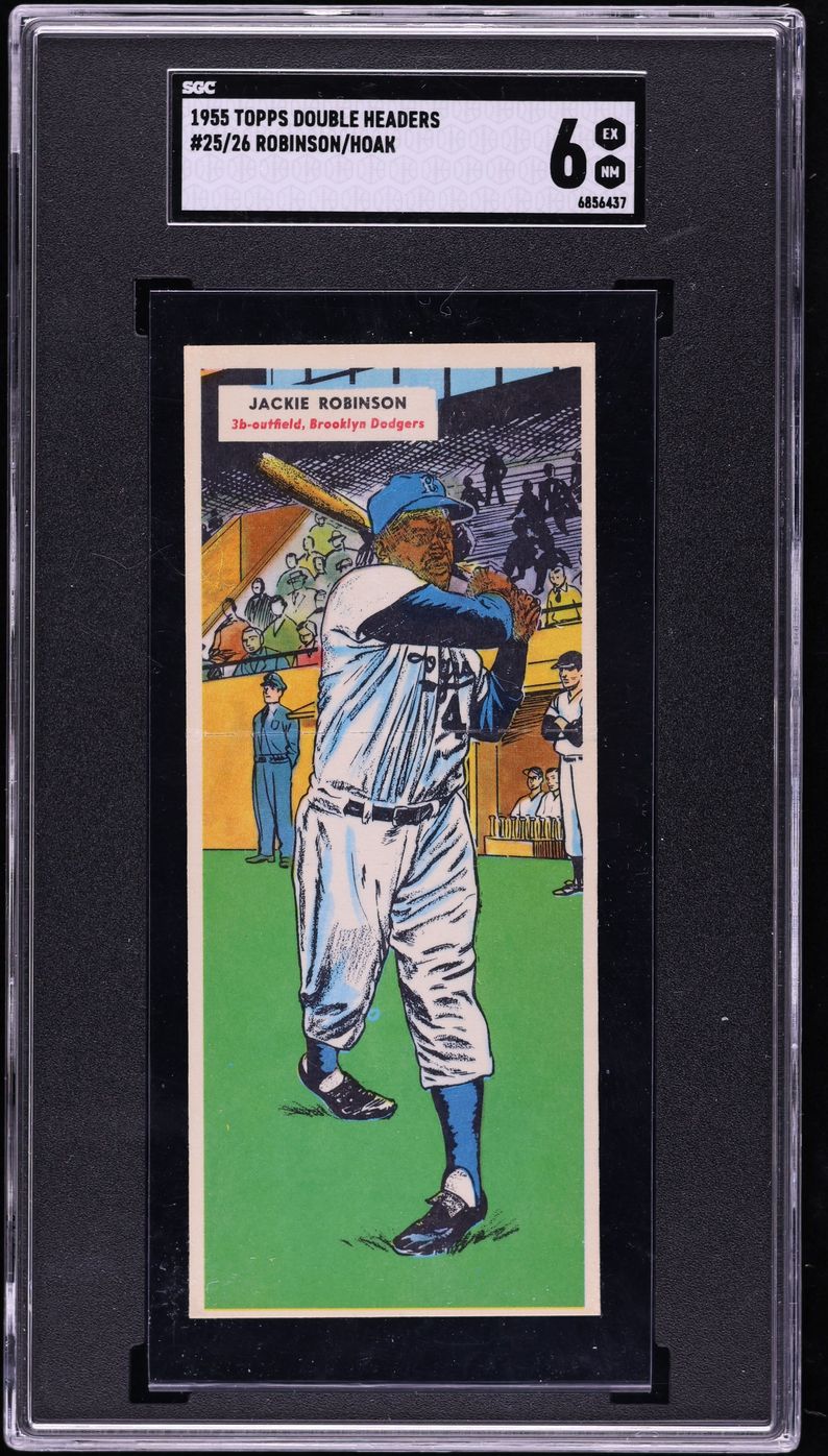 1955 Topps Double Headers Jackie Robinson & Don Hoak #25/26 SGC 6 EXMT