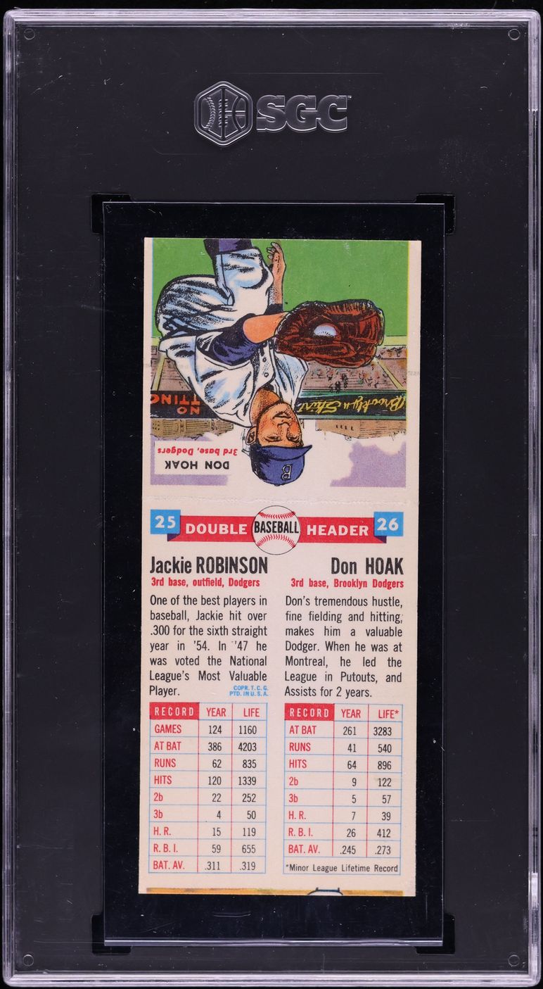 1955 Topps Double Headers Jackie Robinson & Don Hoak #25/26 SGC 6 EXMT