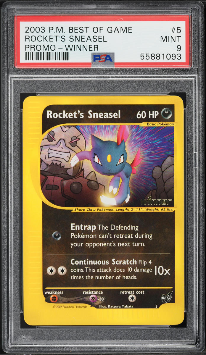 2003 Pokemon Best Of Game Promo Winner Rocket's Sneasel #5 PSA 9 MINT