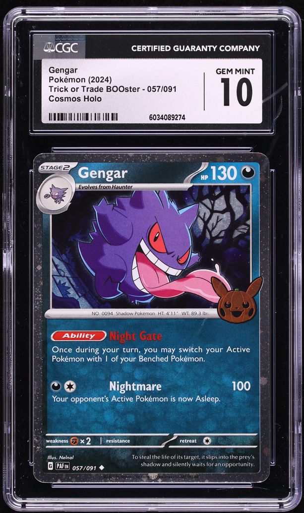 2024 Pokemon SV Paldean Fates Trick Or Trade Holo Gengar #57 CGC 10 GEM MINT