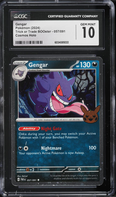 2024 Pokemon SV Paldean Fates Trick Or Trade Holo Gengar #57 CGC 10 GEM MINT
