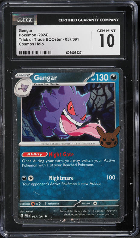 2024 Pokemon SV Paldean Fates Trick Or Trade Holo Gengar #57 CGC 10 GEM MINT