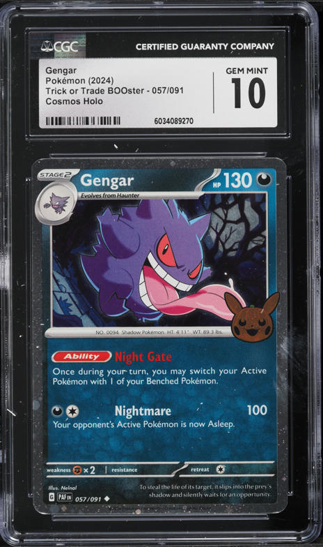 2024 Pokemon SV Paldean Fates Trick Or Trade Holo Gengar #57 CGC 10 GEM MINT