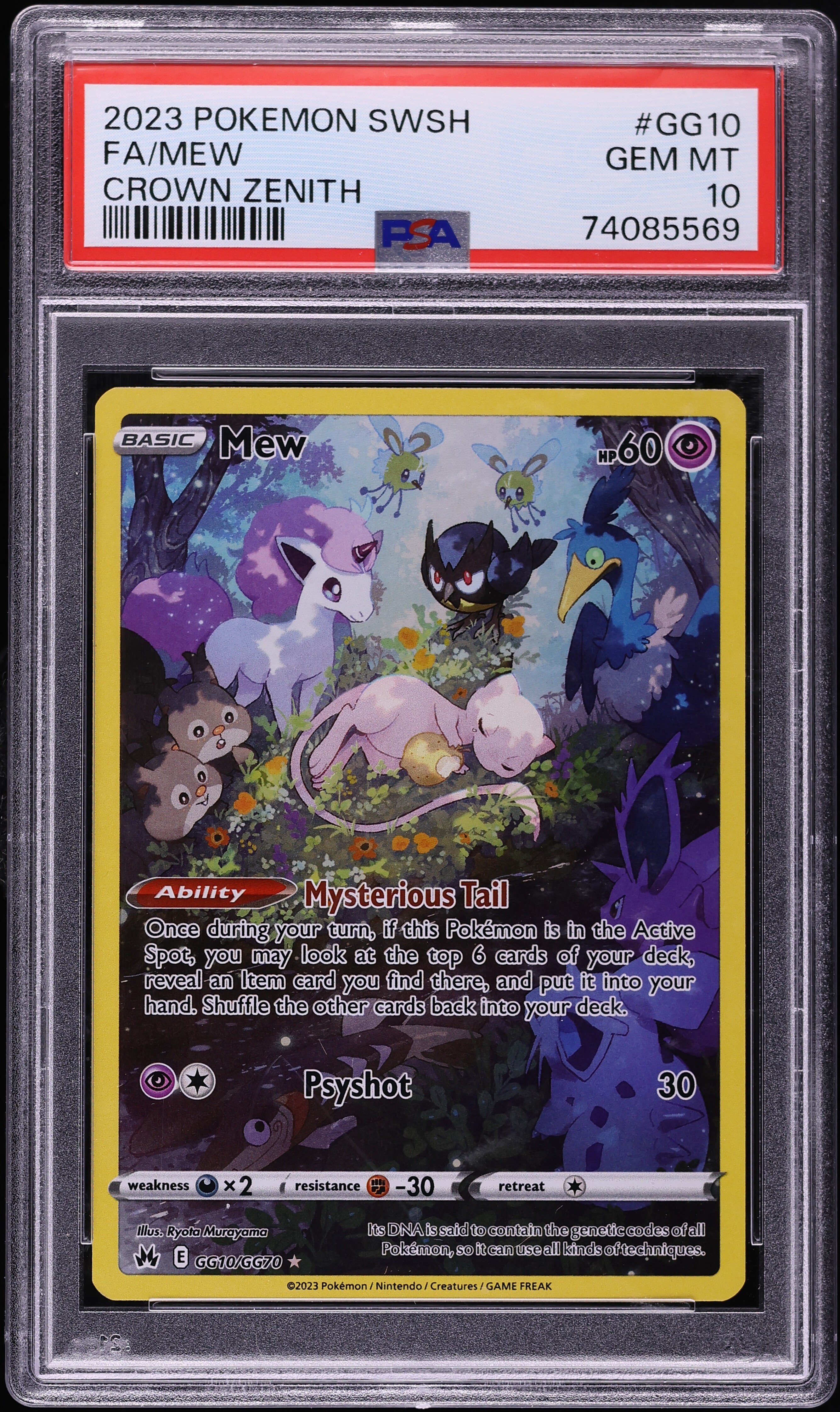 2023 Pokemon Sword & Shield Crown Zenith Full Art Mew #GG10 PSA 10