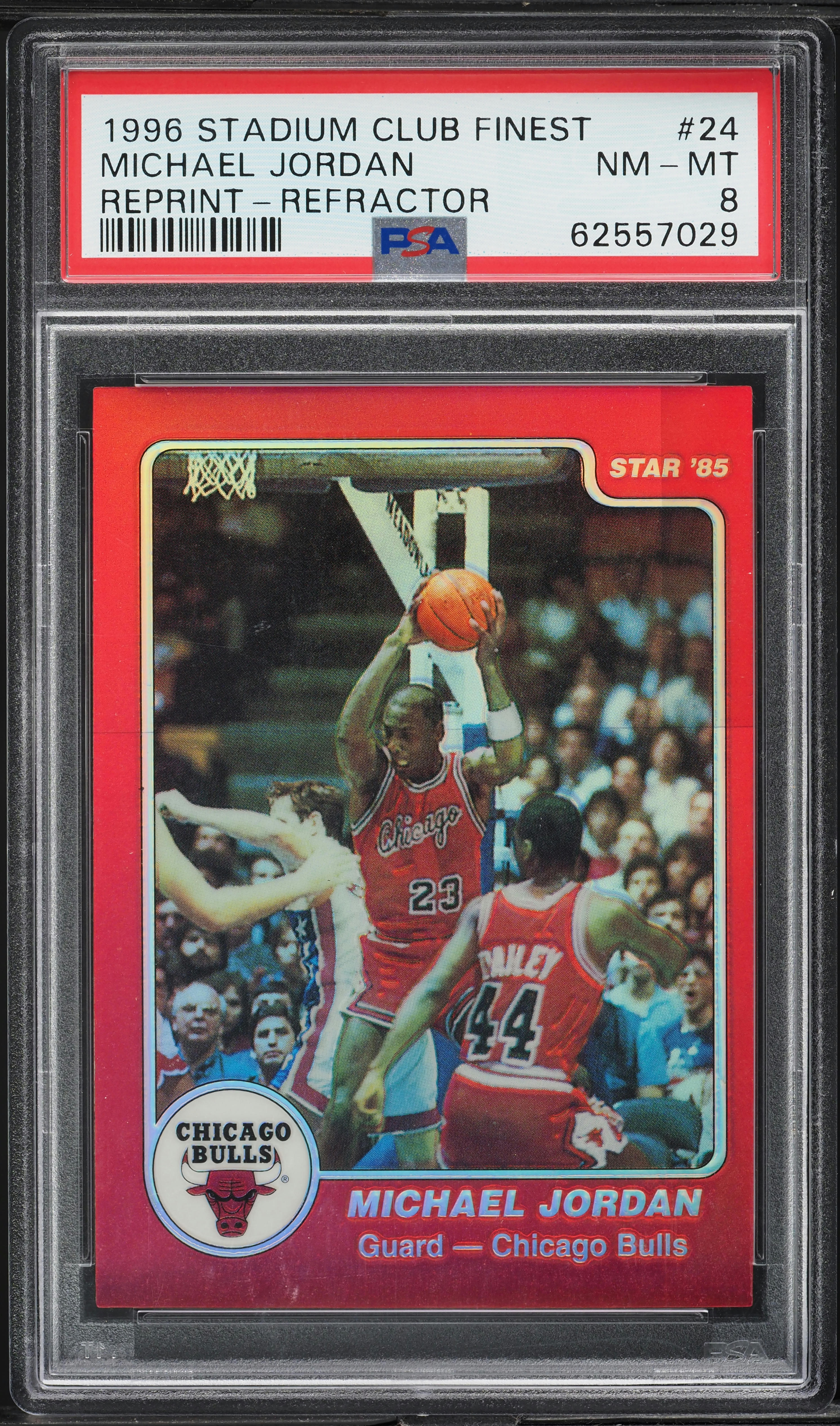 1996 #24 マイケルジョーダン リプリント PSA 8 1996 Stadium Club Finest Reprint Refractor Michael Jordan #24 PSA