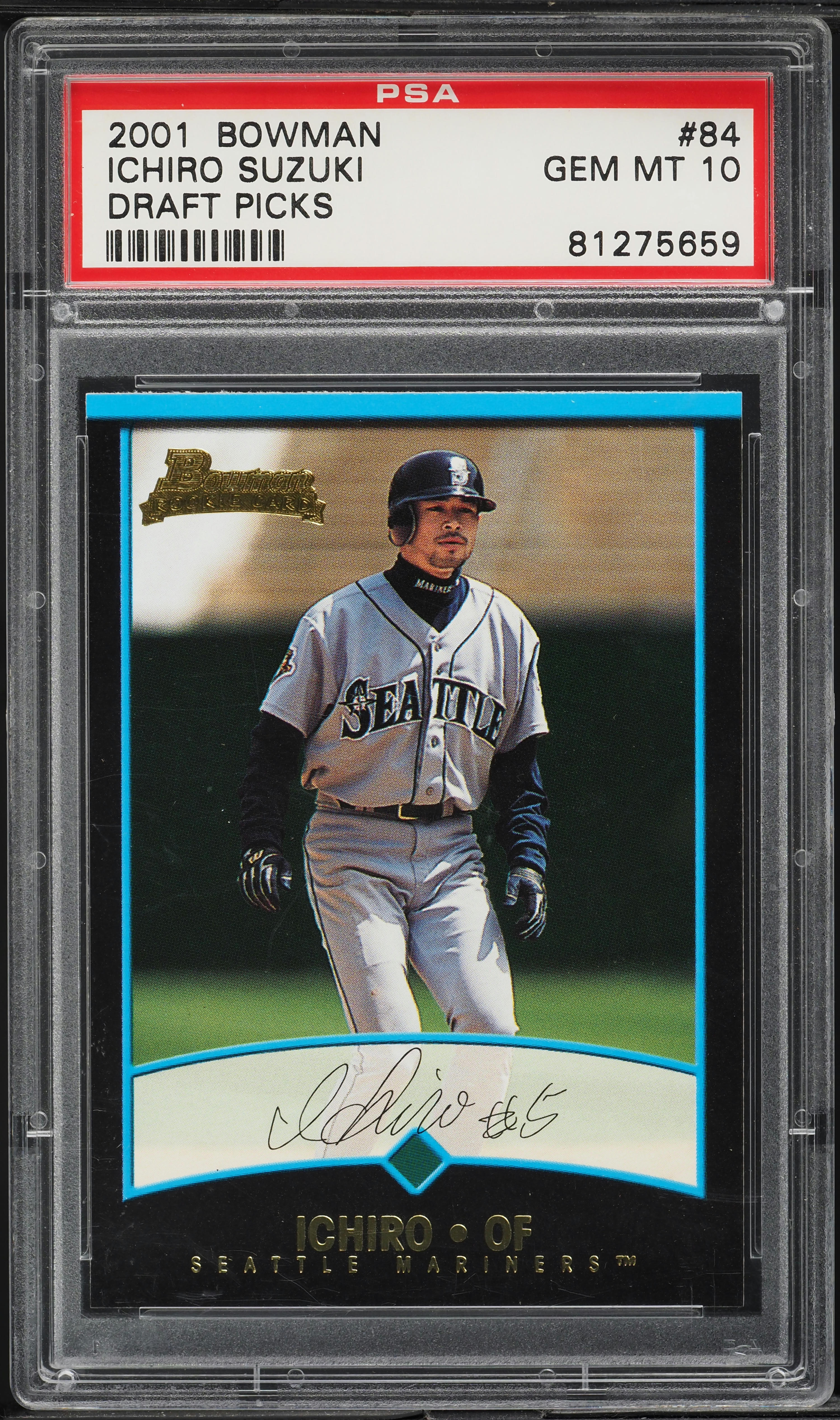 2001 Bowman Draft Picks Ichiro Suzuki ROOKIE #BDP84 PSA 10 GEM