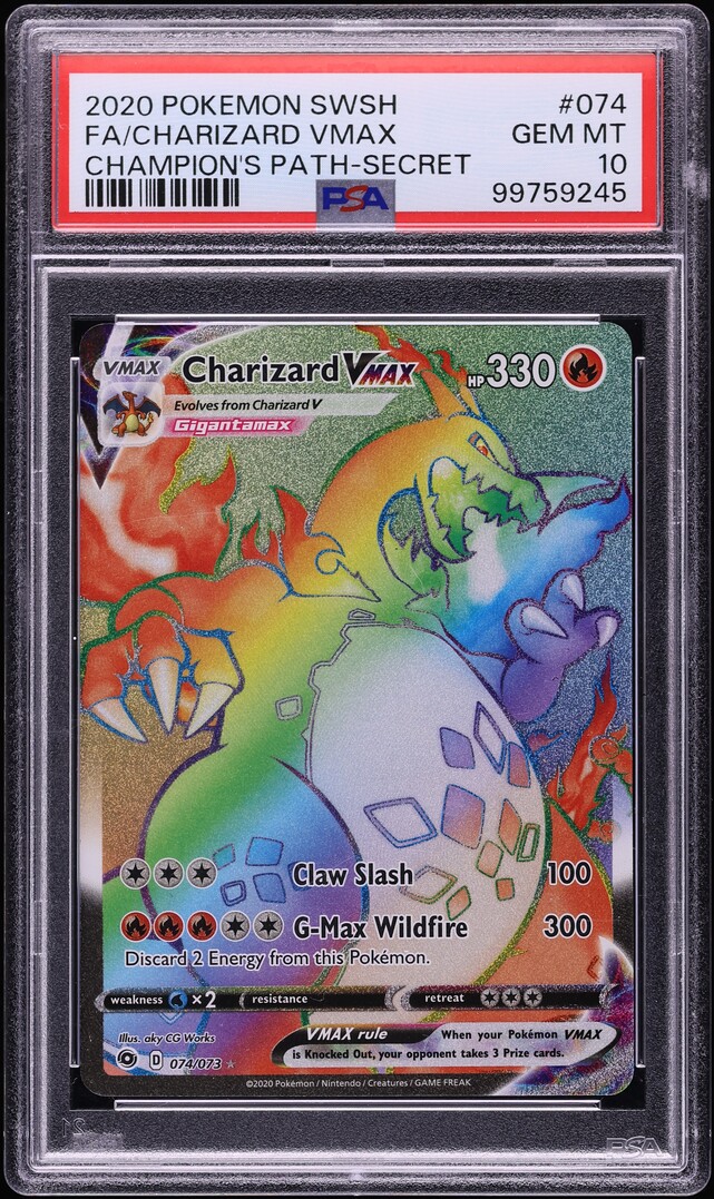 2020 Pokemon SWSH Champion's Path Hyper Rare Charizard VMAX #74