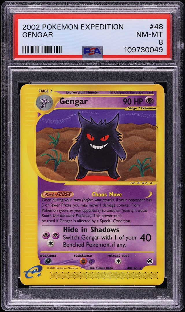 2002 Pokemon Expedition Gengar #48 PSA 8 NM-MT