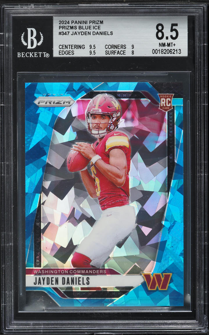2024 Panini Prizm Blue Ice Jayden Daniels ROOKIE /99 #347 BGS 8.5 NM-MT+
