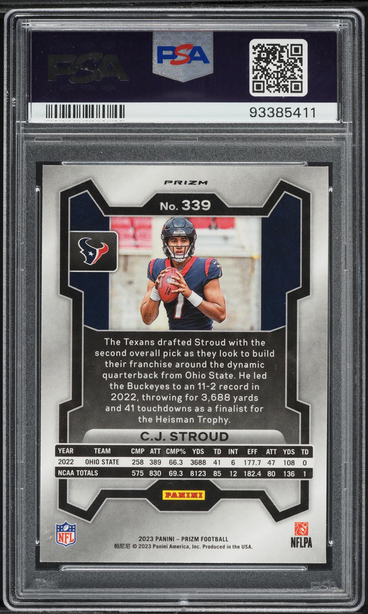 2023 Panini Prizm Silver C.J. Stroud ROOKIE #339 PSA 10 GEM MINT
