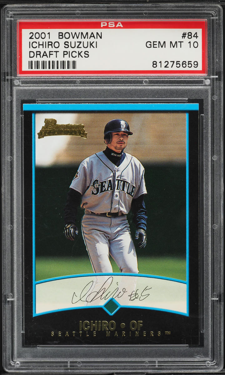 2001 BOWMAN DRAFT ICHIRO PSA 10 RC イチロー 2001 Bowman Draft Picks Ichiro Suzuki ROOKIE #BDP84 PSA 10 GEM