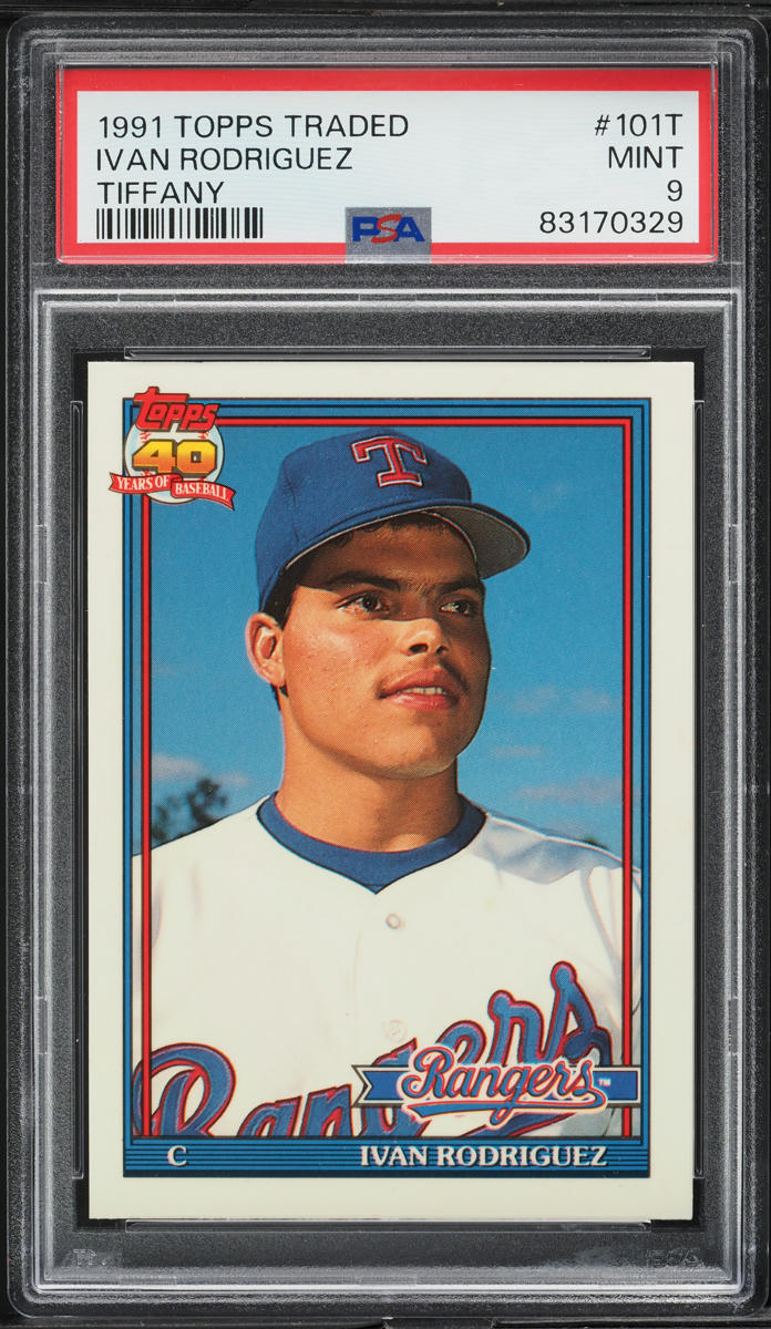 1991 Topps Traded Tiffany Ivan Rodriguez ROOKIE #101T PSA 9 MINT