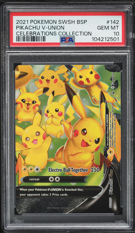 2021 POKEMON PIKACHU V UNION 4枚psa10 連番 2021 Pokemon SWSH Black Star Promo Celebrations Pikachu V Union