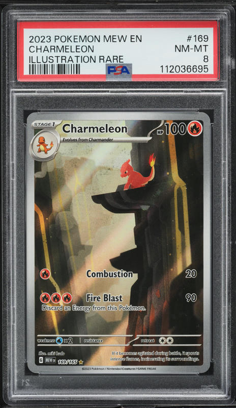 2023 charmeleon pokemon card Scarlet & Violet 151 IR #169 PSA 8 NM-MT on Fanatics Collect [RRR] Fire Blast (90)Discard an Energy from this Pokemon Weakness / Resistance / Retreat Cost Charmeleon 005/165 Pokemon New |