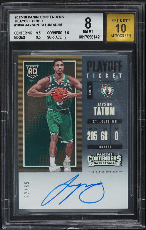 2017 Panini Contenders Playoff Ticket Jayson Tatum ROOKIE AUTO /65