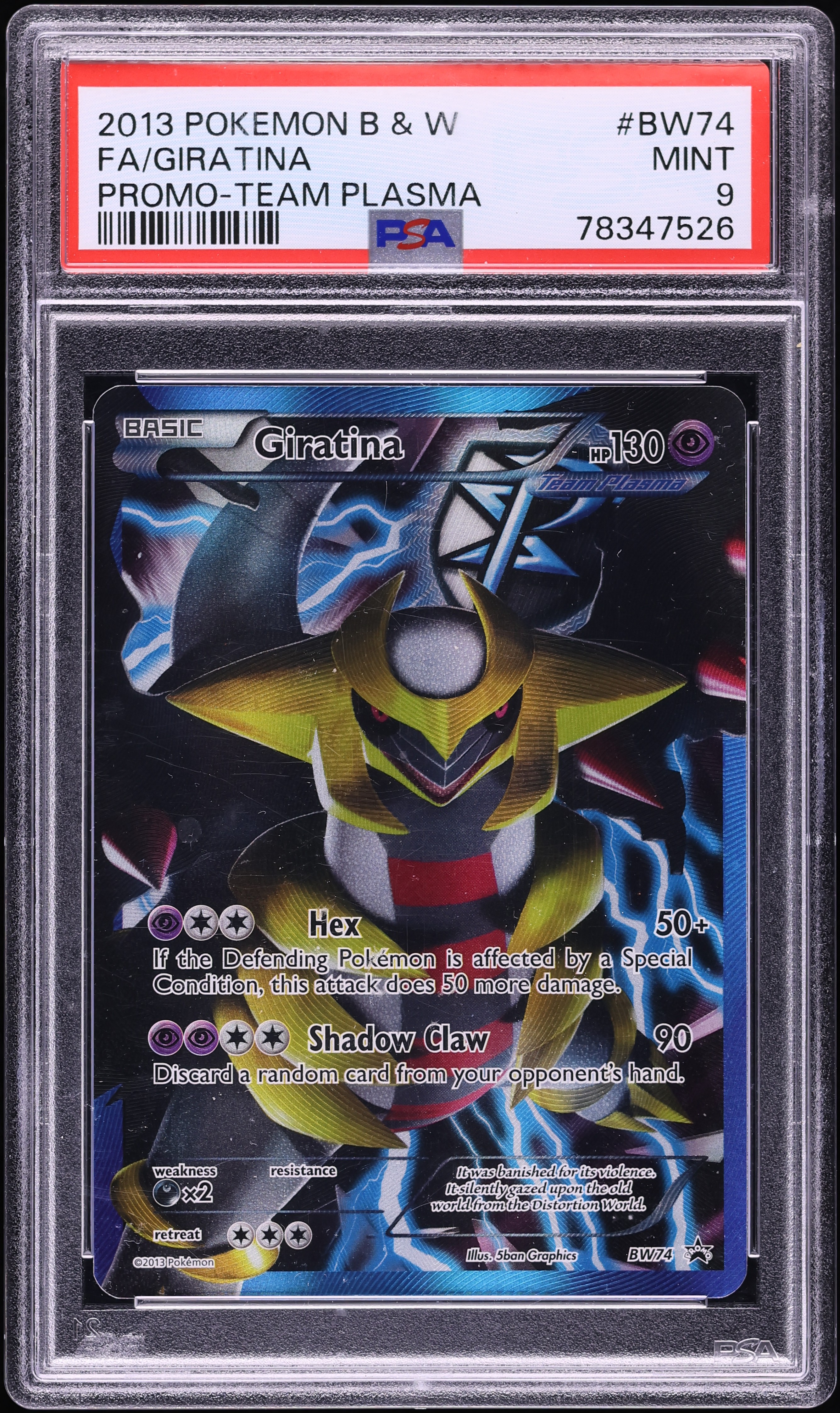 2013 Pokemon Black & White Promo Team Plasma Full Art Giratina