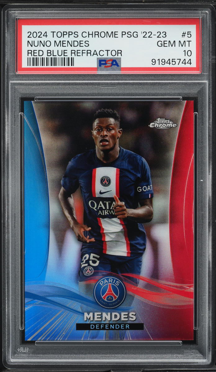 2024 Topps Chrome Paris Saint-Germain '22 Red Blue Ref. Nuno