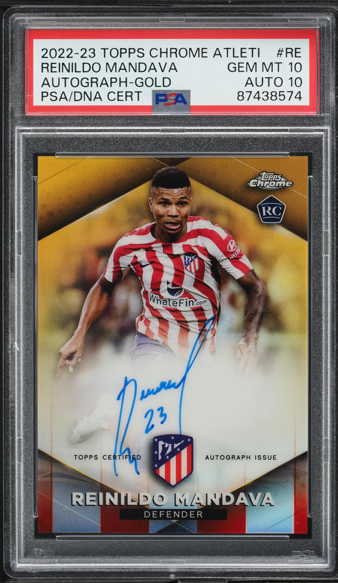 2022 Topps Chrome Atletico Gold Reinildo Mandava ROOKIE AUTO DNA 10 /10 PSA 10