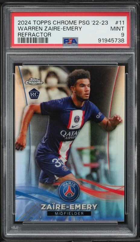2024 Topps Chrome PSG '22 Refractor Warren Zaire-Emery ROOKIE /75