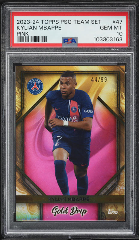 2023 Topps Paris Saint-Germain Team Set Pink Kylian Mbappe /99 #47