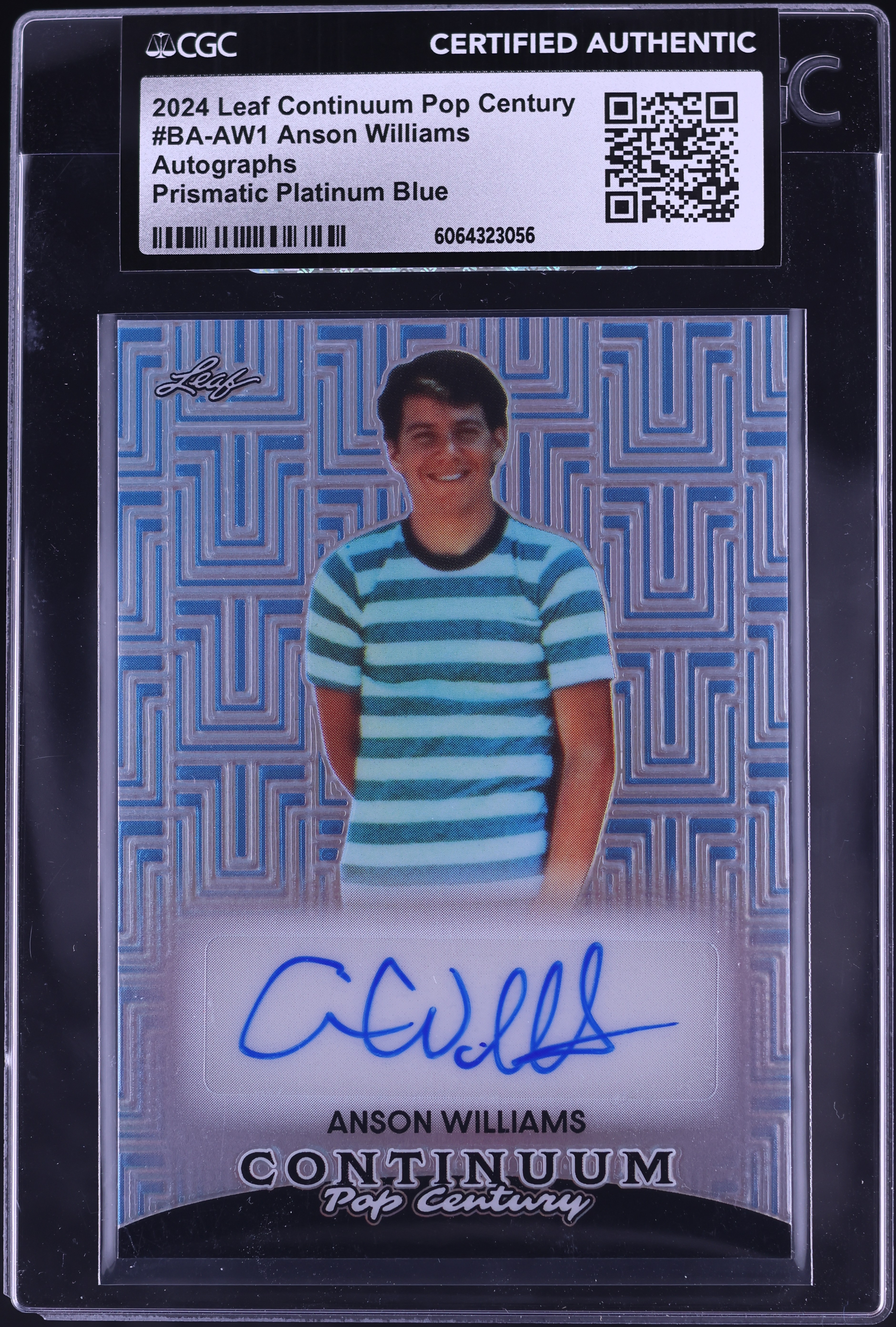 2024 Leaf Continuum Pop Century Platinum Blue Anson Williams AUTO /25 CGC  AUTH, image size:3762x5571
