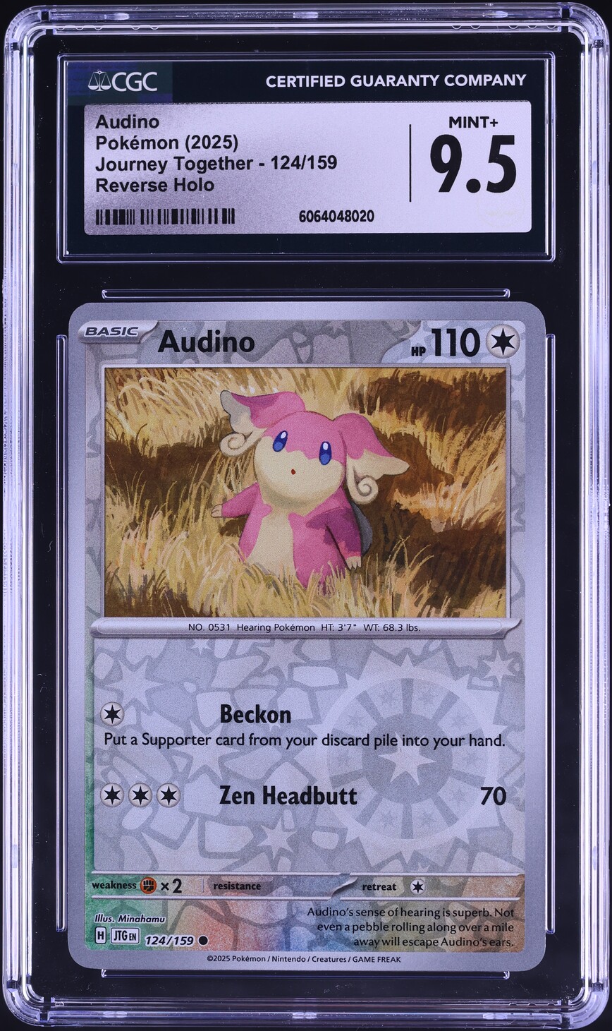 2025 Pokemon SV Journey Together Reverse Holo Audino #124 CGC 9.5 MINT+ on  Fanatics Collect