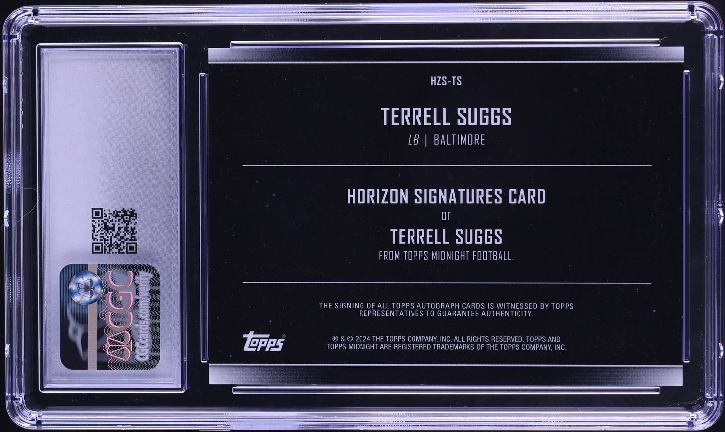 2024 Topps Midnight Horizon Terrell Suggs AUTO /12 #HZS-TS CGC 10