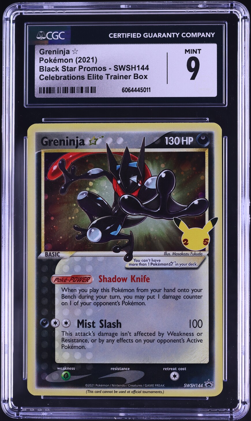 2021 Pokemon SWSH Black Star Promo Celebrations Greninja Gold Star
