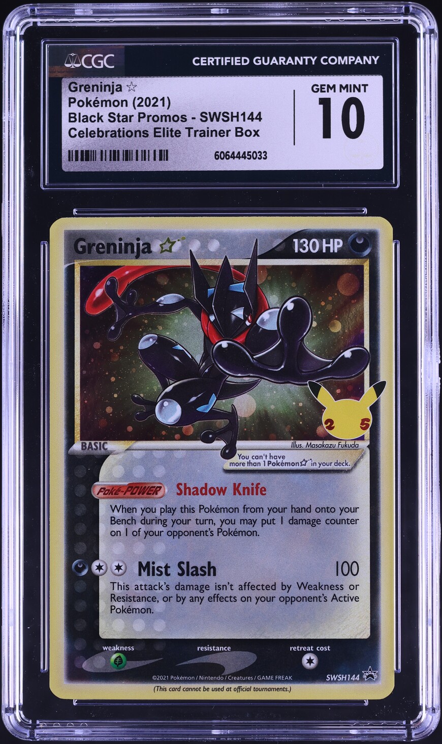 2021 Pokemon SWSH Black Star Promo Celebrations Greninja Gold Star