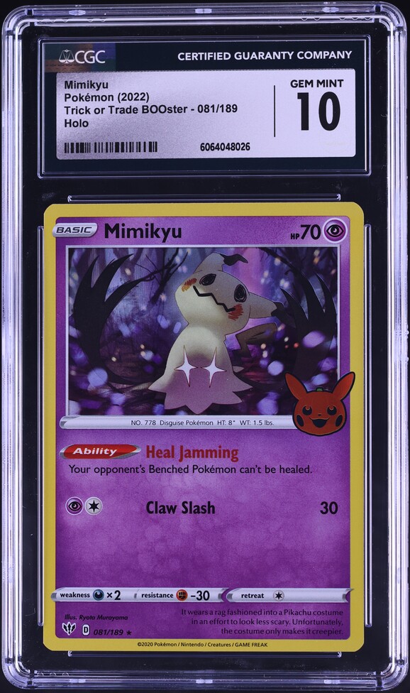2022 Pokemon SWSH Darkness Ablaze Trick Or Trade Holo Mimikyu #81 CGC 10 GEM