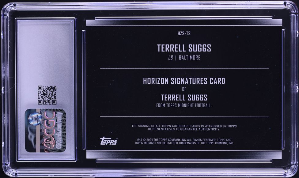 2024 Topps Midnight Horizon Terrell Suggs AUTO /12 #HZS-TS CGC 10