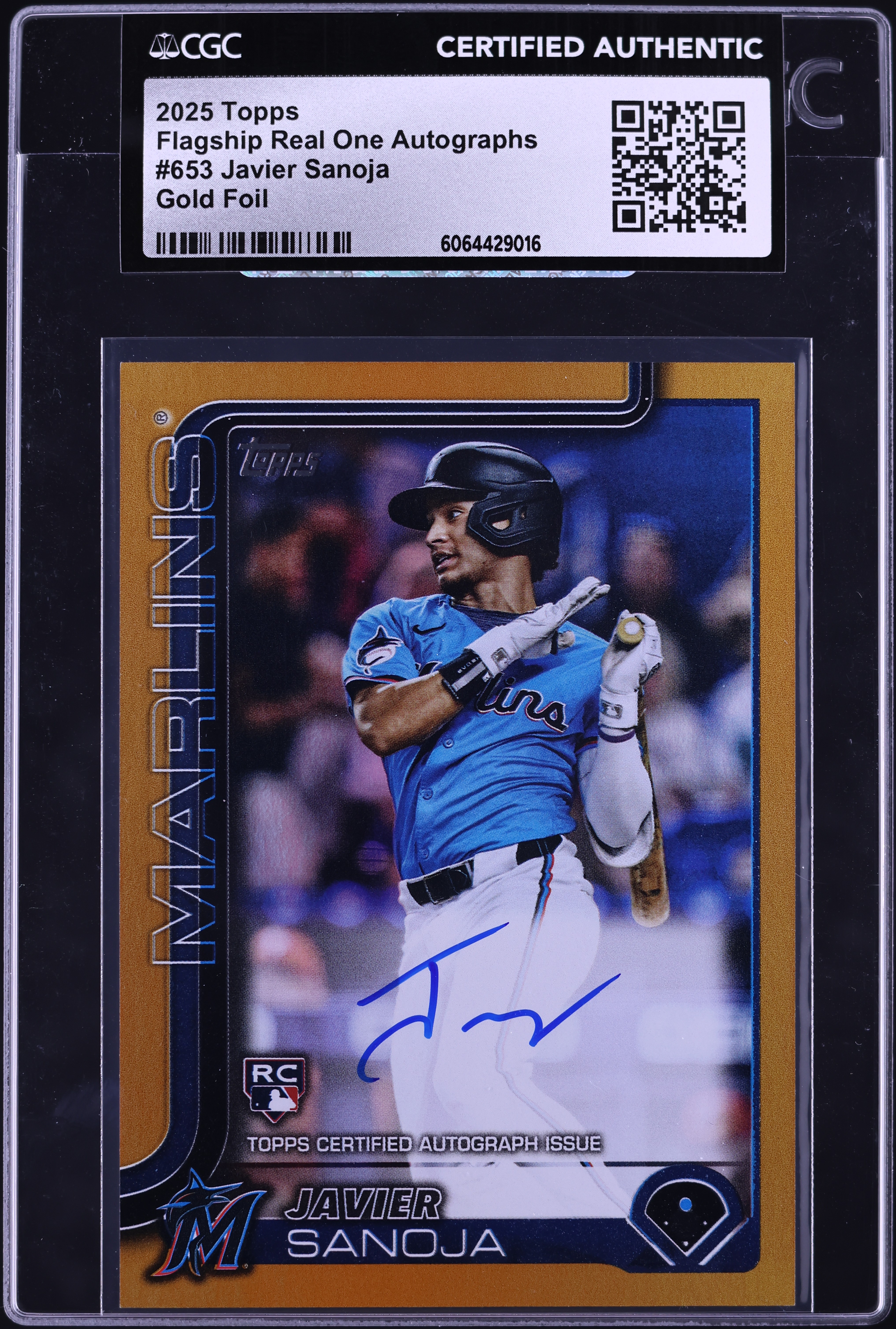 2025 Topps Flagship Real One Gold Foil Javier Sanoja ROOKIE AUTO