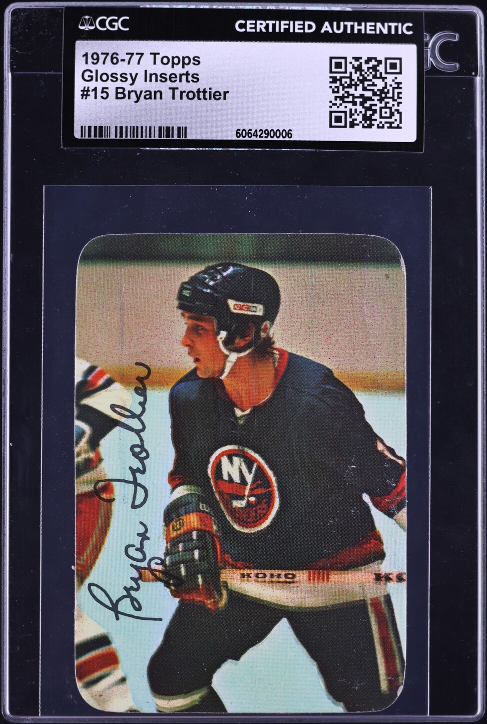 1976 Topps Glossy Inserts Bryan Trottier ROOKIE #15 CGC AUTH