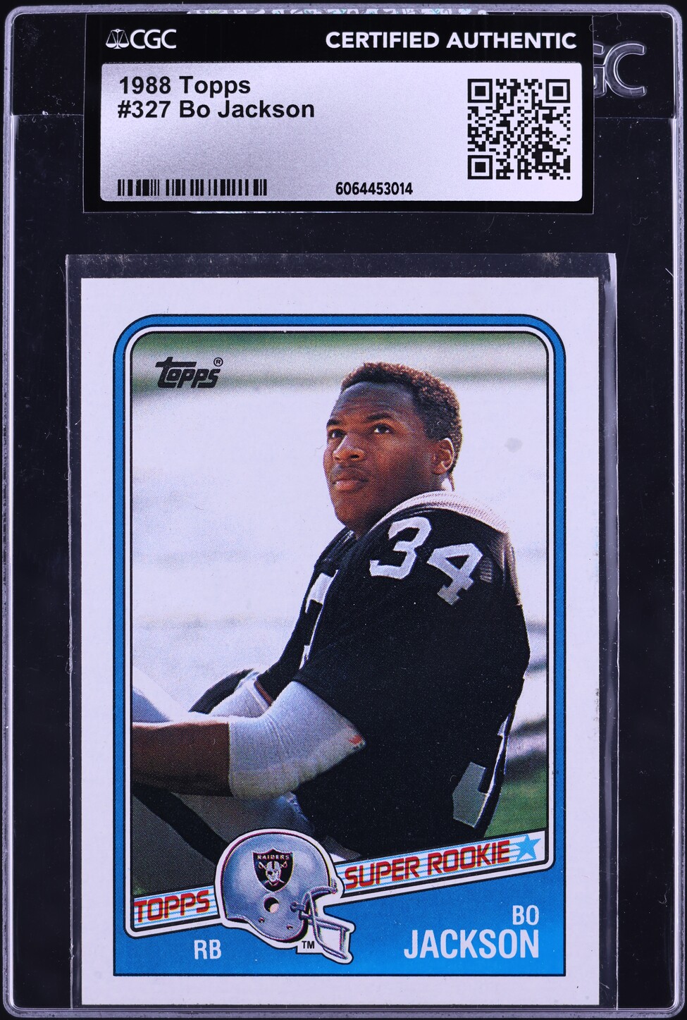 1988 Topps Football Bo Jackson ROOKIE #327 CGC AUTH