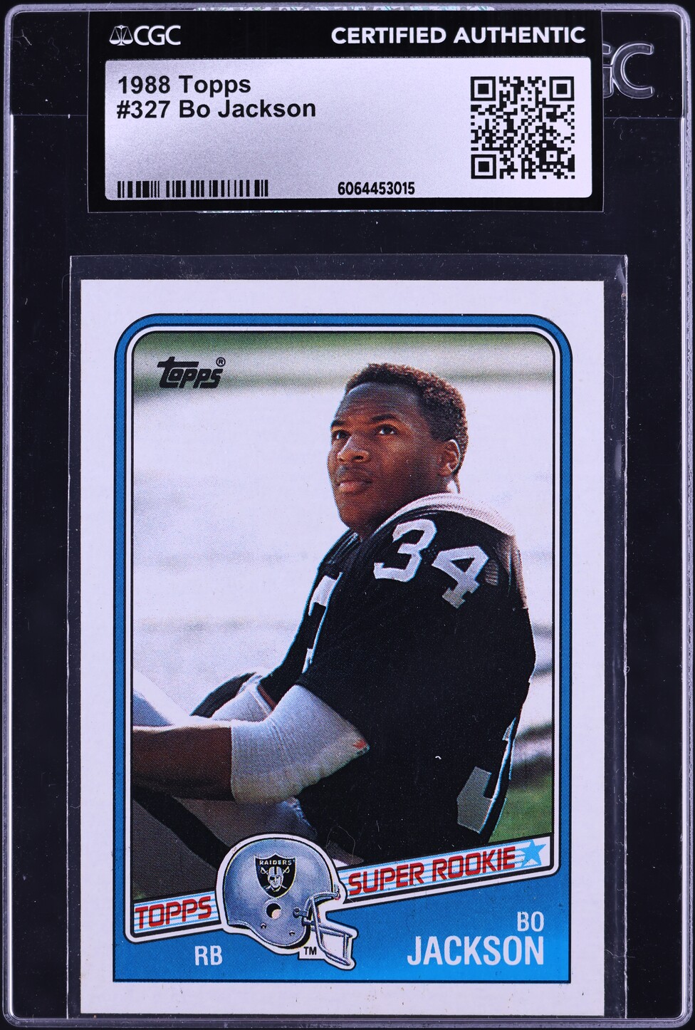 1988 Topps Football Bo Jackson ROOKIE #327 CGC AUTH