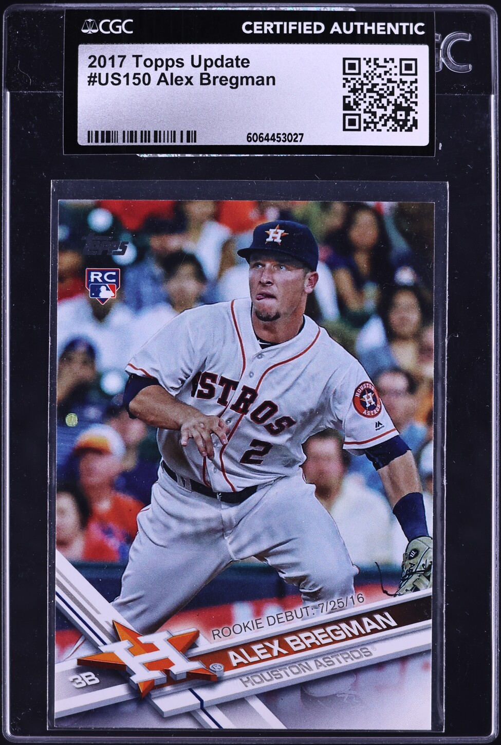 2017 Topps Update Alex Bregman ROOKIE #US150 CGC AUTH