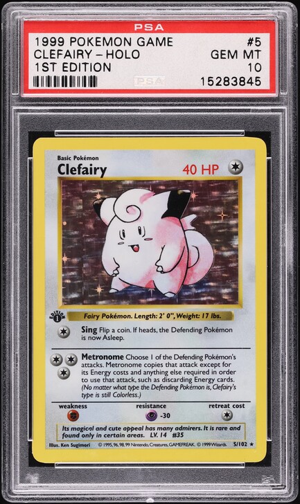chansey holographic pokemon card 1st edition PSA 8 NM - MT