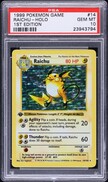 1999 Pokemon Base Set Shadowless 1st Edition Holo Raichu #14 PSA