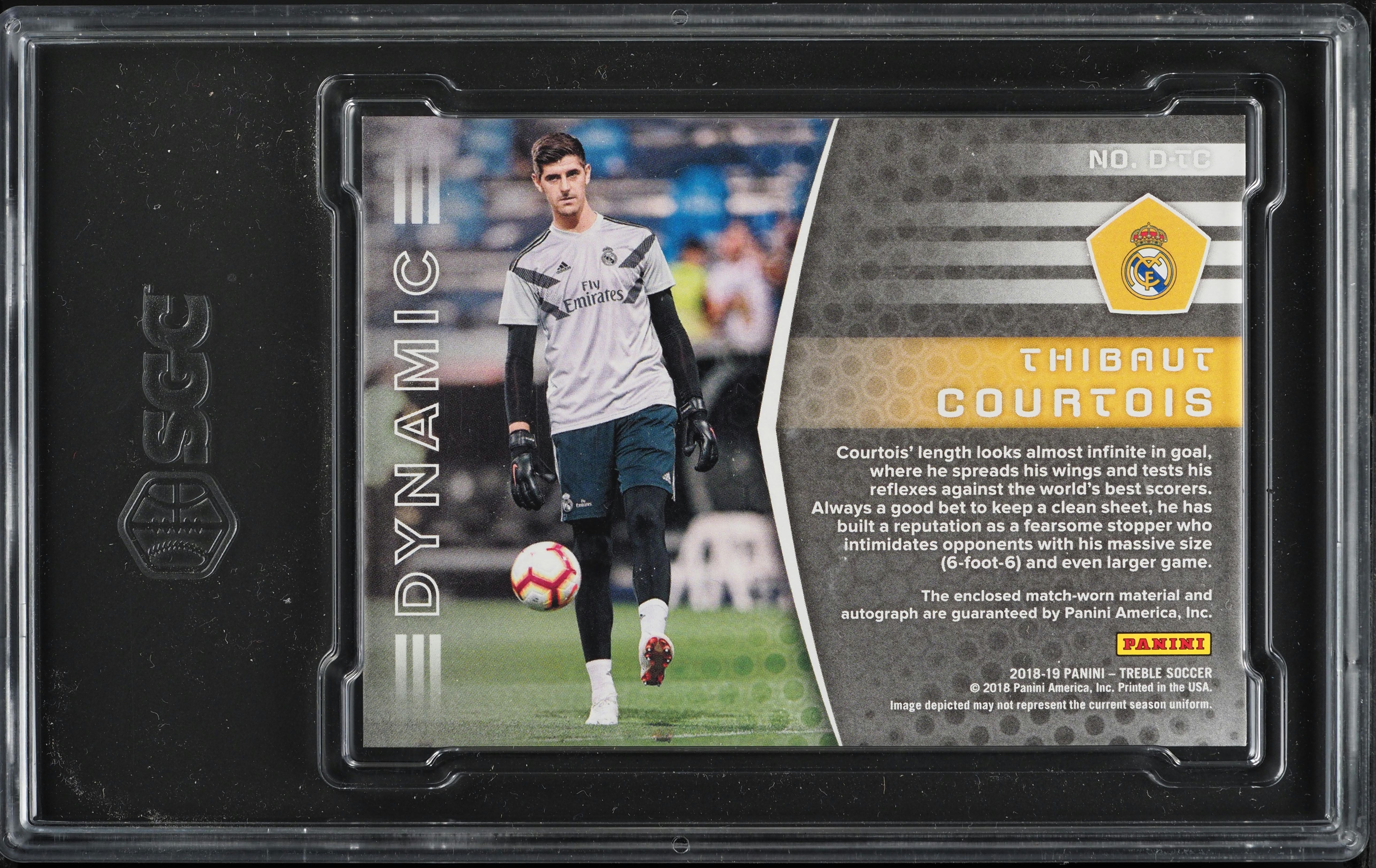 2018 Panini Treble Dynamic Gold Thibaut Courtois MATCH-WORN PATCH 