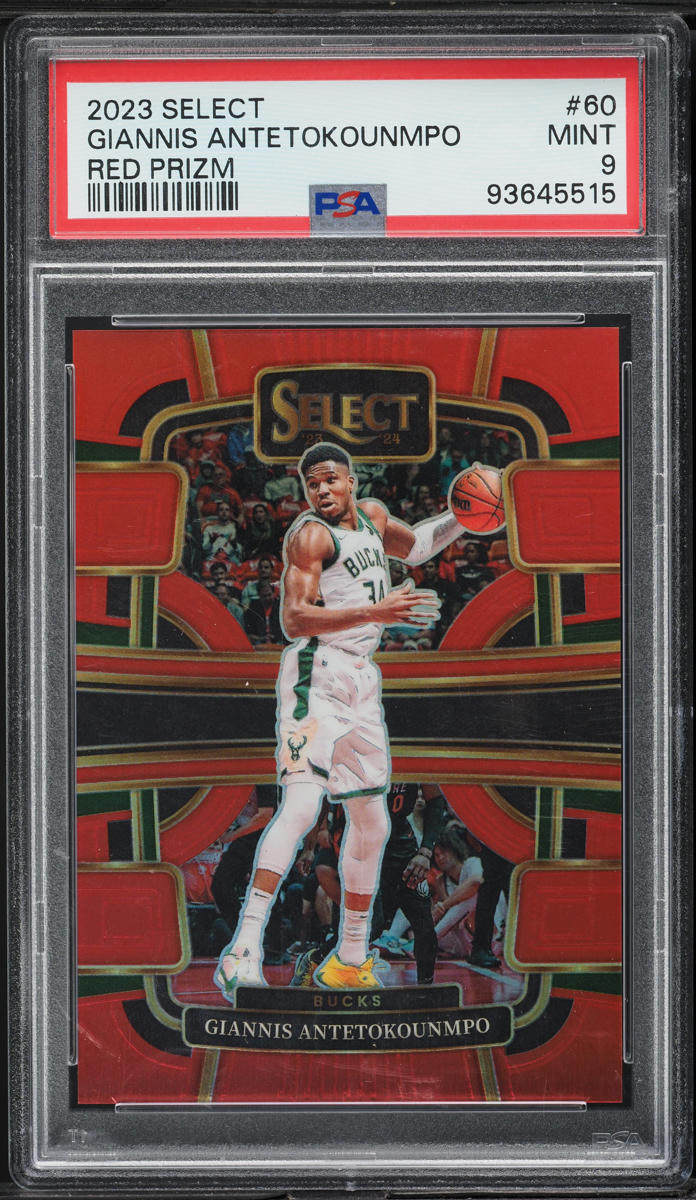 2023 Select Concourse Red Prizm Giannis Antetokounmpo /199 #60 PSA 9 MINT