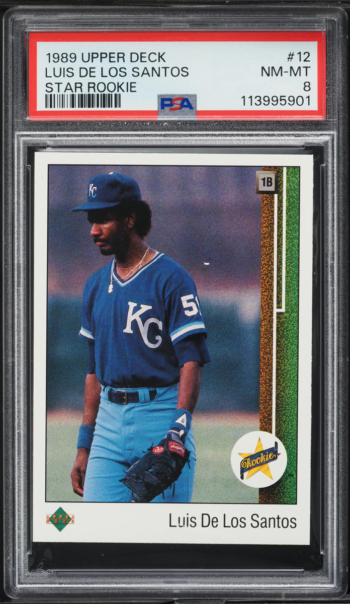 1989 Upper Deck Luis De Los Santos ROOKIE #12 PSA 8 NM-MT